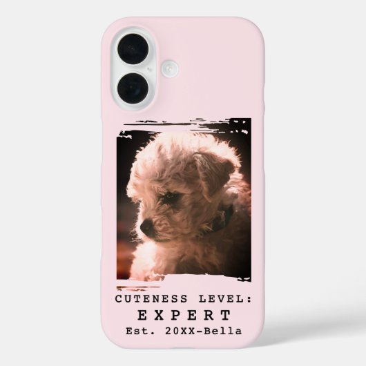 Aangepaste fotonaam jaar grappige schattige hond z Case-Mate iPhone case (Achterkant)