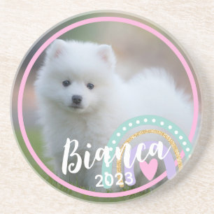 Aangepaste fotonaam Jaar Regenboog Zandsteen Onder Onderzetter