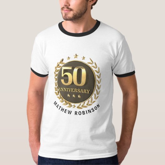 Aangepaste fotonaam Jubileum | MANNEN T-shirt (Voorkant)