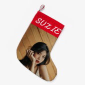 AANGEPASTE FOTONAAM KERSTKOUS KLEINE KERSTSOK (Voorkant (Hangend))