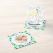 Aangepaste fotonaam Leeftijd Blauw Groen Verjaarda Kartonnen Onderzetters (Insitu)