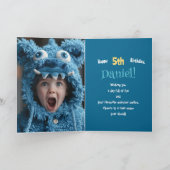 Aangepaste fotonaam leeftijd | Cute Monster Illust Kaart (Binnen)