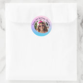Aangepaste Fotonaam & Leeftijd Happy Birthday Grad Ronde Sticker (Tas)