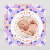 Aangepaste fotonaam Leeftijd Roze Paarse Verjaarda Kaart (Voorkant / Achterkant)