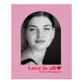 Aangepaste fotonaam liefde minimalistisch roze roo perfect poster (Voorkant)