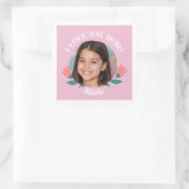 Aangepaste Fotonaam Moederdag I Love You Gift Vierkante Sticker (Tas)