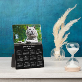 Aangepaste Fotonaam Motivatie Zwart 2025 Kalender Fotoplaat