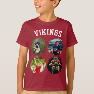 Aangepaste fotonaam nummer jeugdsportteam t-shirt