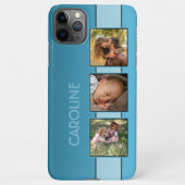 Aangepaste fotonaam op Aqua Turquoise Blue iPhone Hoesje (Achterkant)