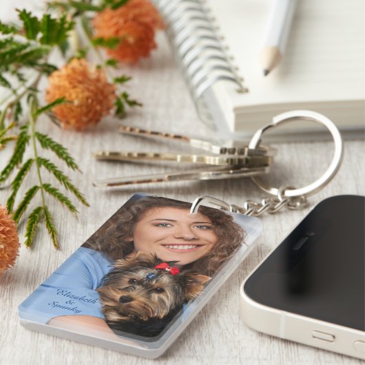 Aangepaste fotonaam personaliseren sleutelhanger (Voorkant Rechts)