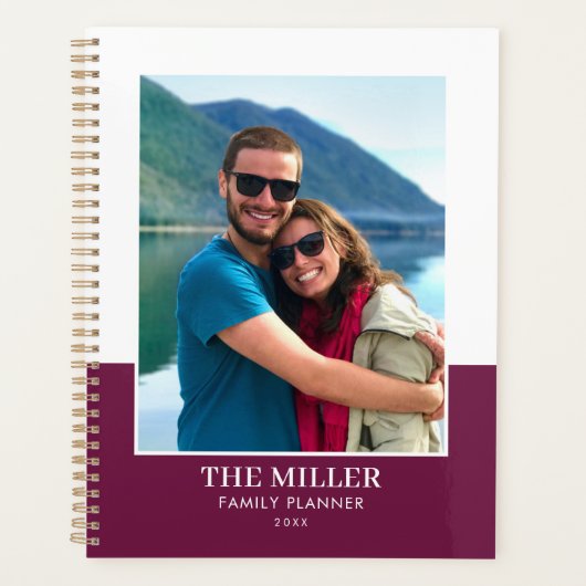 Aangepaste Fotonaam Plum Modern Planner (Voorkant)