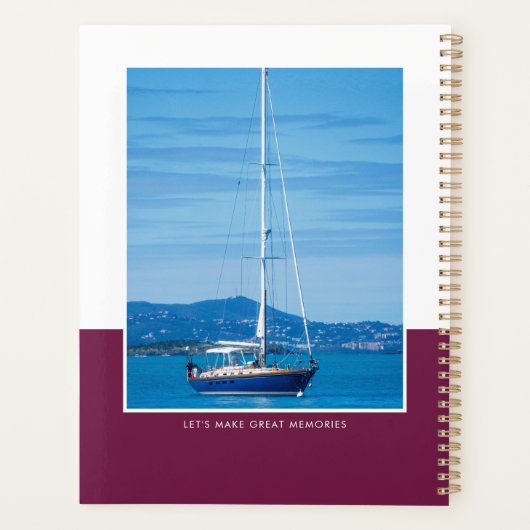 Aangepaste Fotonaam Plum Modern Planner (Achterkant)