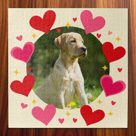 Aangepaste fotonaam Rode Roze Harten Persoonlijk Legpuzzel