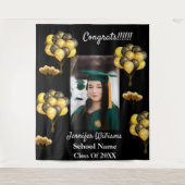 Aangepaste fotonaam Schooljaar Afstudeerfeestje Wandkleed (Voorkant)