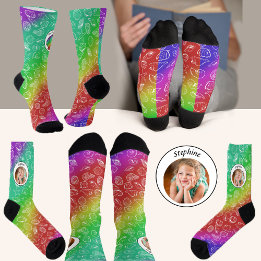 Aangepaste fotonaam Shellfish Pattern Socks Sokken
