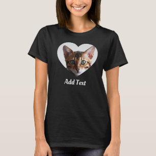 Aangepaste fotonaam Tekst aangepast Pet Cat mam T-shirt