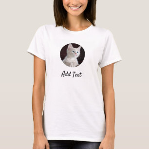 Aangepaste fotonaam Tekst aangepast Pet Cat mam T-shirt