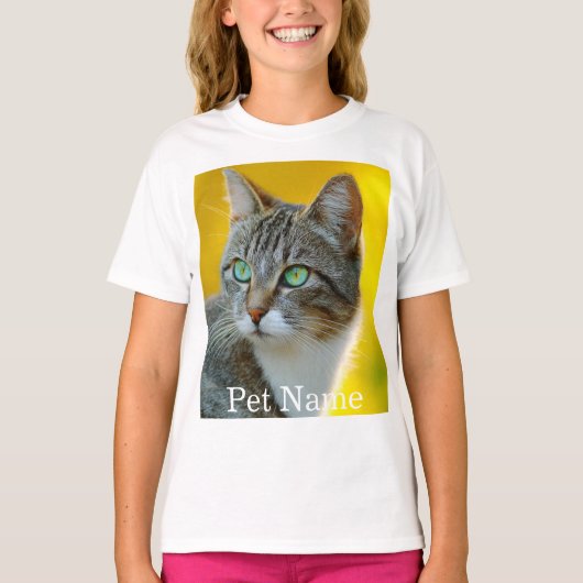 Aangepaste fotonaam tekst gepersonaliseerd  t-shirt (Voorkant)