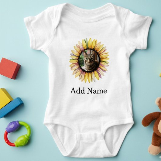 Aangepaste Fotonaam Tekst Gepersonaliseerde Baby B Romper