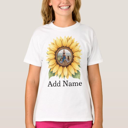Aangepaste fotonaam tekst Persoonlijk  T-shirt (Voorkant)