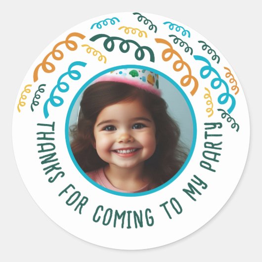 Aangepaste Fotonaam Verjaardag Bedankt Favorieten Ronde Sticker (Voorkant)