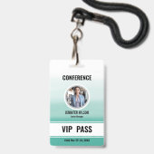 Aangepaste fotonaam VIP All Access Pas Badge (Voorzijde met lanyard)