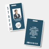 Aangepaste fotonaambadge met QR-code barcode voor  Badge (Voor- en achterkant)