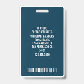 Aangepaste fotonaambadge met QR-code barcode voor  Badge (Achterkant)