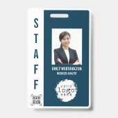 Aangepaste fotonaambadge met QR-code barcode voor  Badge (Voorzijde)