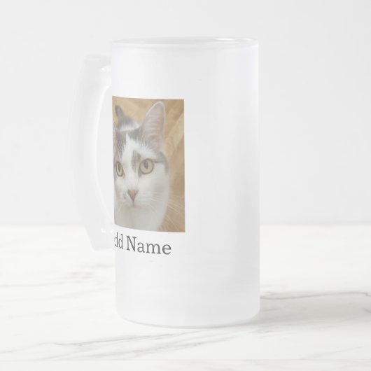 Aangepaste fotonaamtekst Aangepast Matglas Bierpul (Voorkant links)