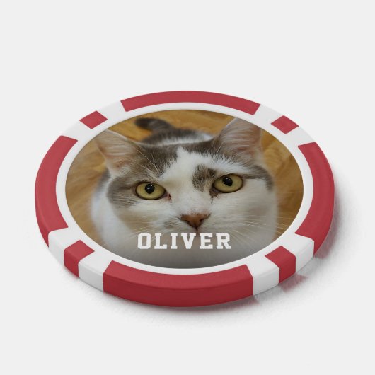 Aangepaste fotonaamtekst Aangepast Poker Chips (Enkel)