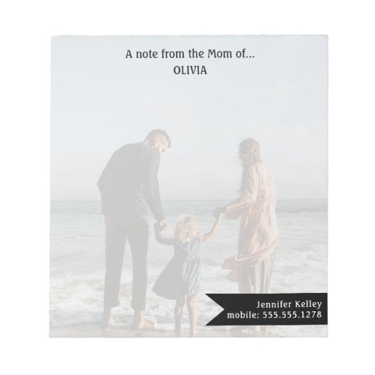 Aangepaste fotonotitie van de mam van...Persoonlij Notitieblok (Voorkant)