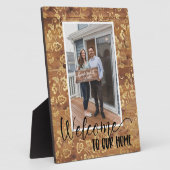 Aangepaste fotoplaquette 'Welkom thuis' Fotoplaat (Zijkant)