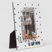 Aangepaste fotoplaquette 'Welkom thuis' Fotoplaat (Zijkant)