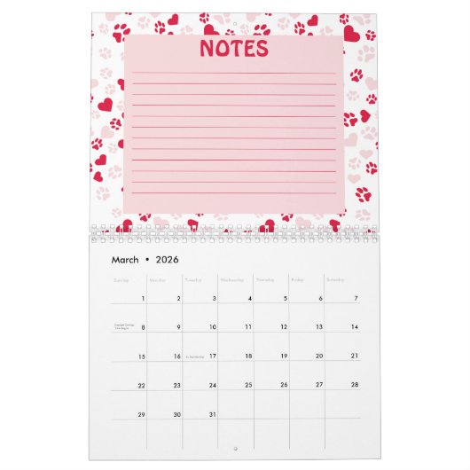 Aangepaste Fotopoot Print Patroon Kalender 2025 (Mar 2026)