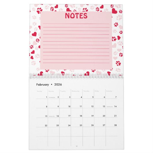 Aangepaste Fotopoot Print Patroon Kalender 2025 (Feb 2026)