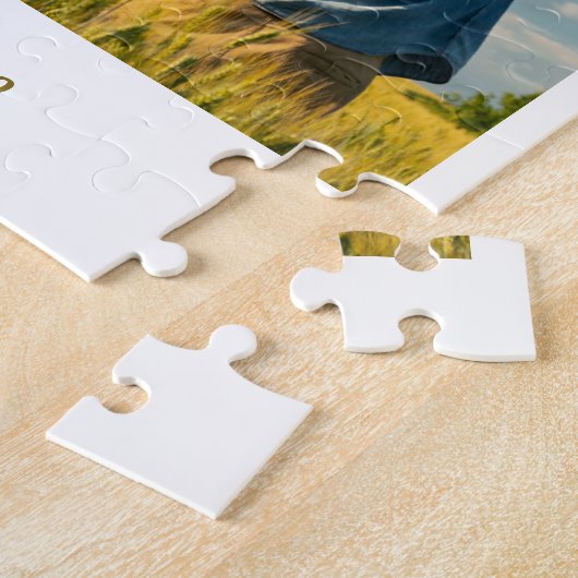 Aangepaste fotopuzzel – Aangepast hartverwarmend b Legpuzzel (Zijkant)