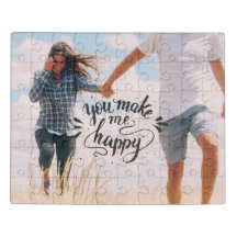Aangepaste Fotopuzzel - Jij maakt me gelukkig