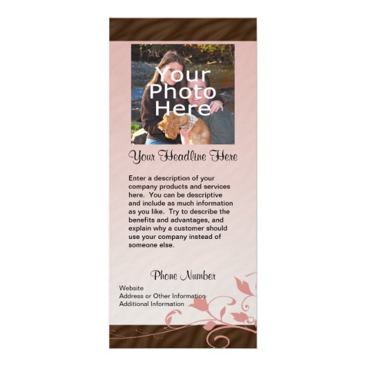 Aangepaste fotorackkaart, roze zwembril reclamekaart (Voorkant)