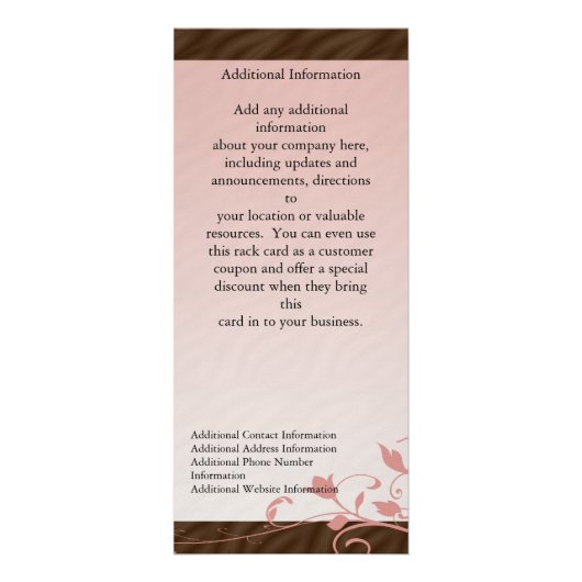 Aangepaste fotorackkaart, roze zwembril reclamekaart (Achterkant)