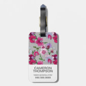 Aangepaste fotoroze orchideeën in Bloom Bagagelabel (Achterkant verticaal)