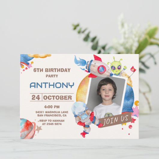 Aangepaste fotoruimte Birthday Kaart (Staand voorkant)