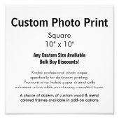 Aangepaste foto's - 10 x 10 inch vierkant foto afdruk (Voorkant)