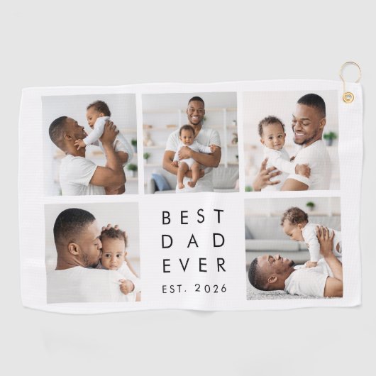 Aangepaste foto's Beste papa ooit Golfhanddoek (Horizontaal)