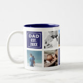 Aangepaste foto's Collage en Pap Text Squares Tweekleurige Koffiemok (Links)