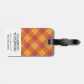 Aangepaste foto's die in Oranje en roze zijn gepla Bagagelabel (Achterkant horizontaal)