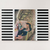 Aangepaste foto's / Elegant Black en White Stripes Legpuzzel (Horizontaal)