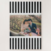 Aangepaste foto's / Elegant Black en White Stripes Legpuzzel (Verticaal)