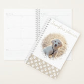 Aangepaste foto's en beige en witte paden met teks planner (Display)