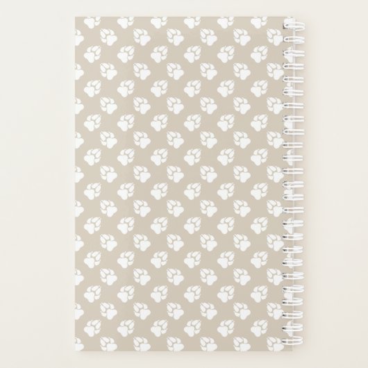 Aangepaste foto's en beige en witte paden met teks planner (Achterkant)